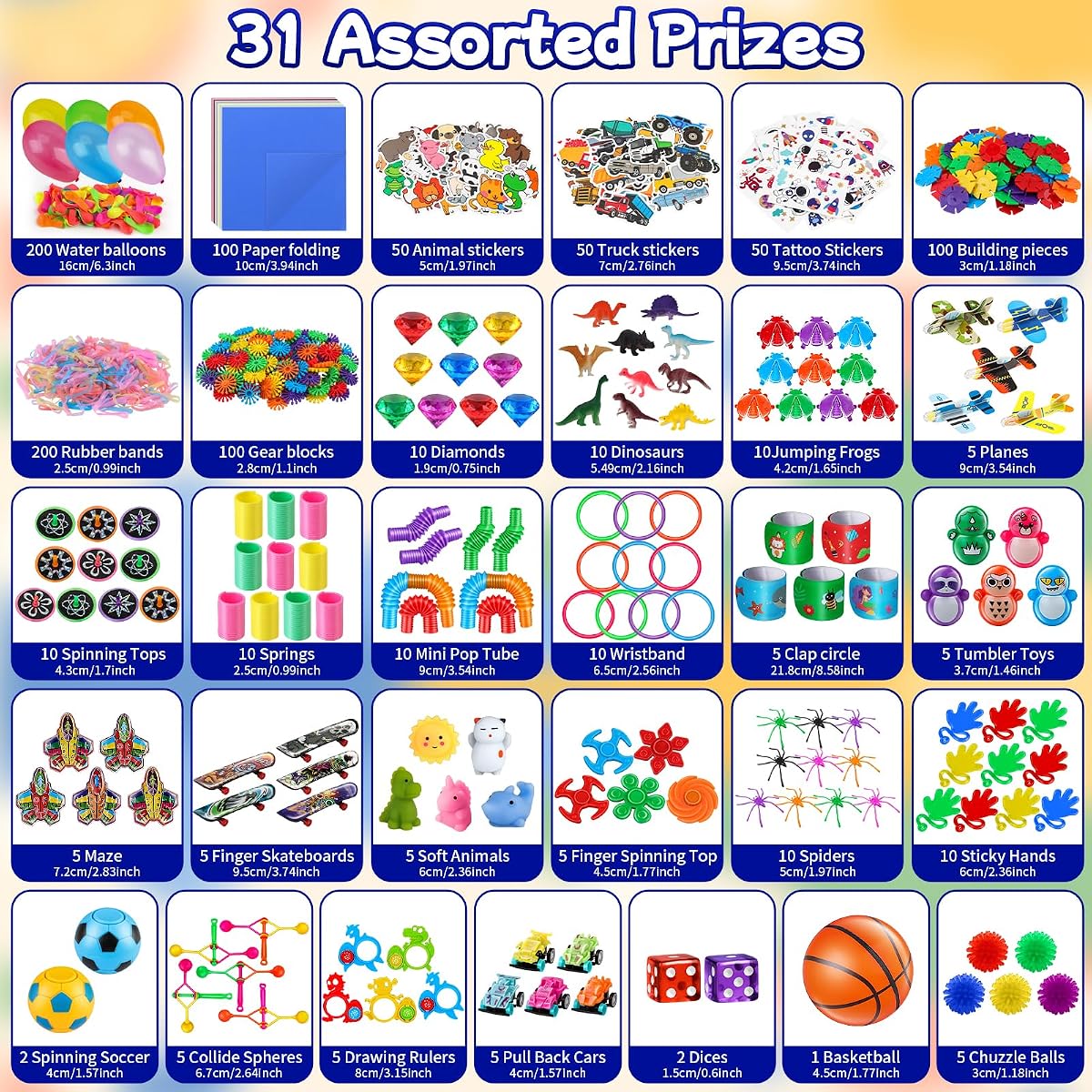 Thousand-piece bulk party favour assortment in a printed colour box — view 2