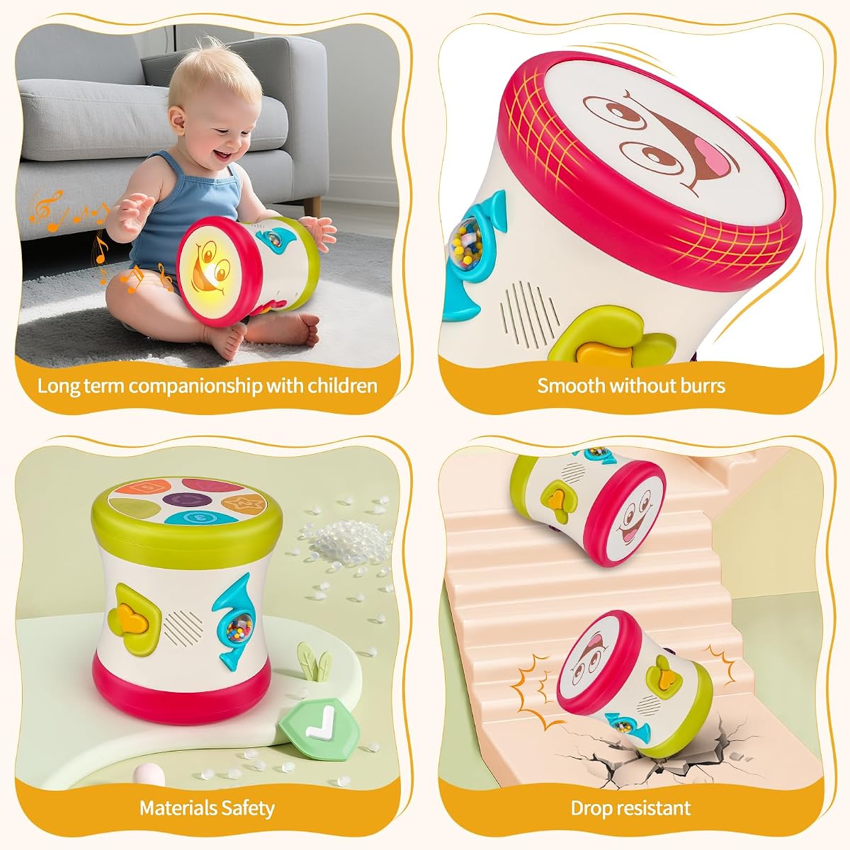 Five-in-one musical baby drum with light-up panel and learning buttons — view 6