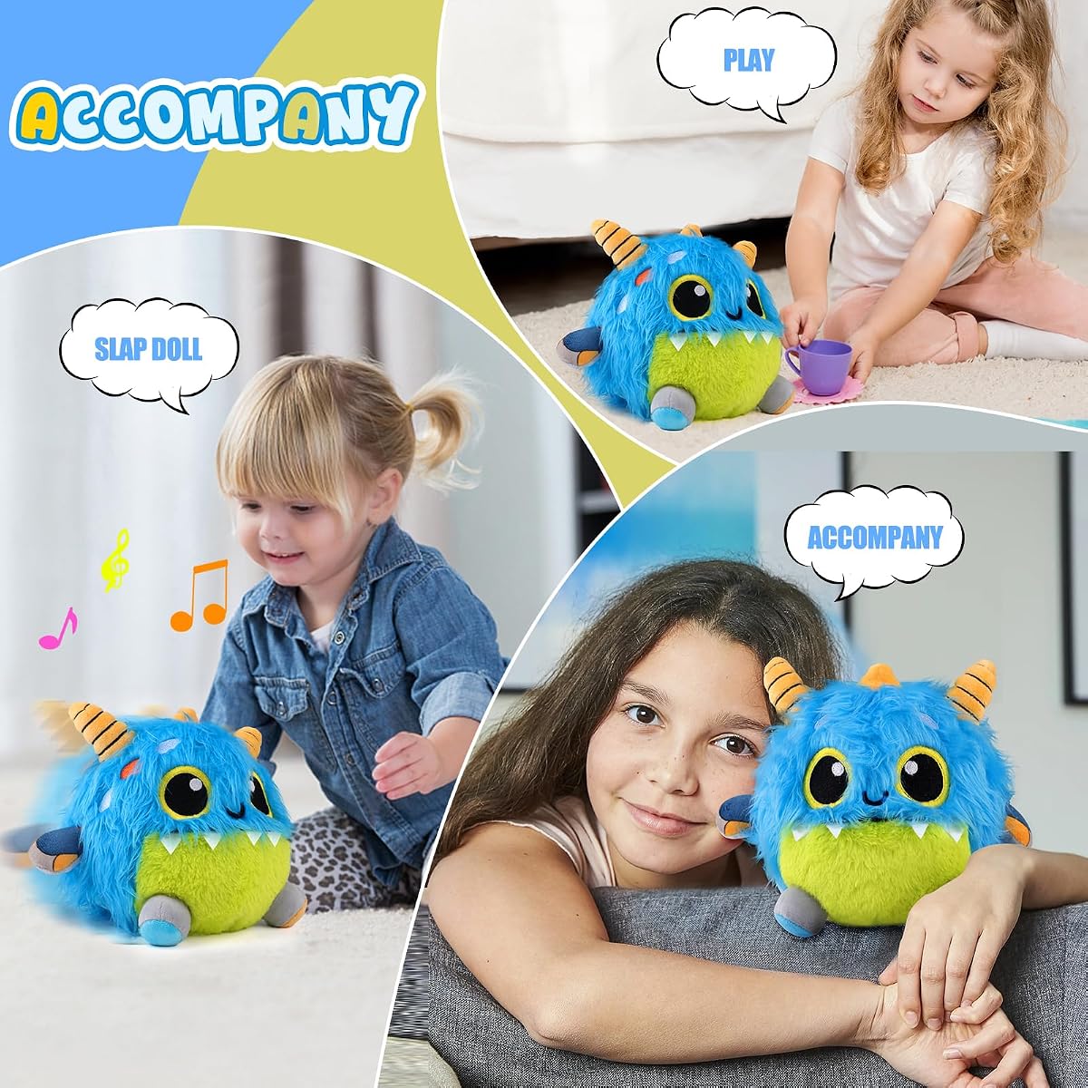 Crawling monster sensory plush toy with a tappable shell — view 5