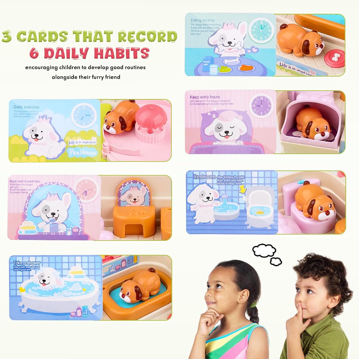 Electronic mini puppy dog house playset with a walking puppy and chore cards — view 4